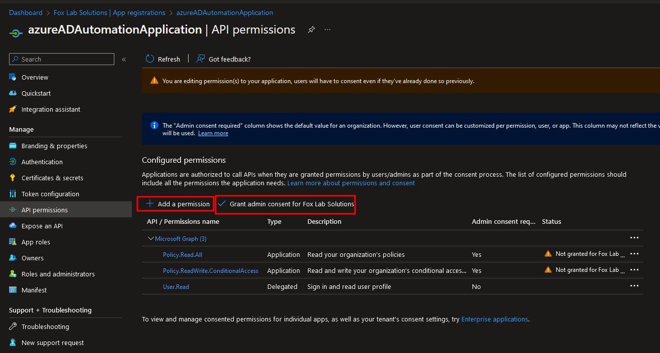 API Permissions